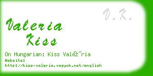 valeria kiss business card